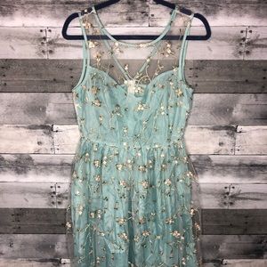 1950 inspired floral embroidery lace dress